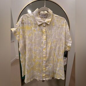 Bella Dahl Yellow and White Button-Up Top